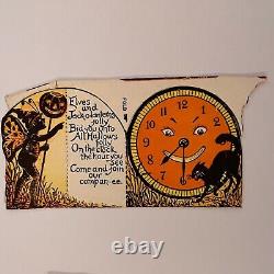 1923 Beistle Halloween Party Page/Fortune Puzzle, Invites(owl, bat, cat, rat)