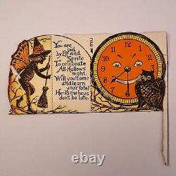 1923 Beistle Halloween Party Page/Fortune Puzzle, Invites(owl, bat, cat, rat)