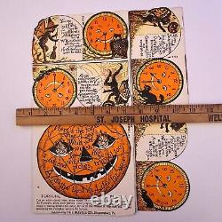 1923 Beistle Halloween Party Page/Fortune Puzzle, Invites(owl, bat, cat, rat)