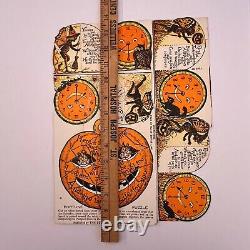 1923 Beistle Halloween Party Page/Fortune Puzzle, Invites(owl, bat, cat, rat)