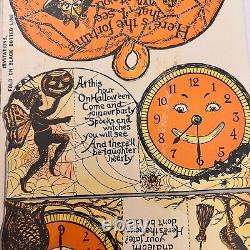 1923 Beistle Halloween Party Page/Fortune Puzzle, Invites(owl, bat, cat, rat)