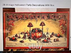 1923 Beistle Halloween Party Page/Fortune Puzzle, Invites(owl, bat, cat, rat)