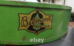 1926 BELMONT TREELITER with3 Bulbs Light-Up Christmas Tree Stand, All Orig -WORKS
