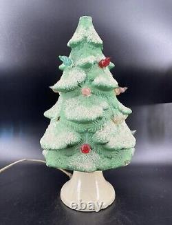 1930's Glolite PAPER MACHE LIGHTED Vintage CHRISTMAS TREE Chalkware (READ)