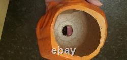 1930's Paper Mache Pulp Halloween Jack Lantern Pumpkin Paper Face ESTATE VINTAGE