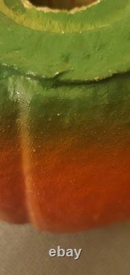 1930's Paper Mache Pulp Halloween Jack Lantern Pumpkin Paper Face ESTATE VINTAGE