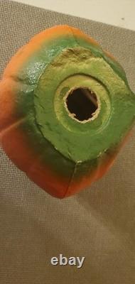 1930's Paper Mache Pulp Halloween Jack Lantern Pumpkin Paper Face ESTATE VINTAGE
