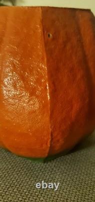1930's Paper Mache Pulp Halloween Jack Lantern Pumpkin Paper Face ESTATE VINTAGE