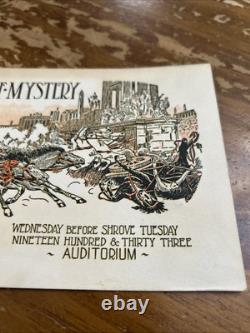 1933 Krewe Of Mystery Ball Card Announcement Mardi Gras New Orleans Municipal