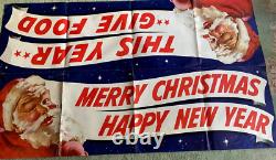 1950's 60's Vintage Santa Claus Christmas Store Display Ad Litho Collectible