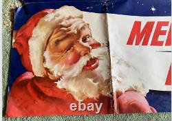 1950's 60's Vintage Santa Claus Christmas Store Display Ad Litho Collectible