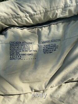 1953 US Military Casualty Down Filled Sleeping Bag Fur lined free bag