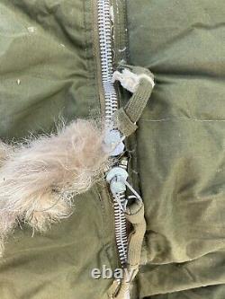 1953 US Military Casualty Down Filled Sleeping Bag Fur lined free bag