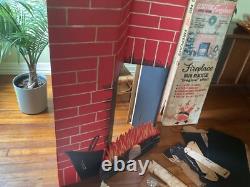 1960's Christmas Toymaster Electric Lighted Life Size Cardboard Fireplace