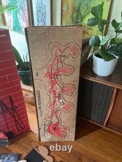 1960's Christmas Toymaster Electric Lighted Life Size Cardboard Fireplace