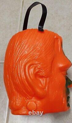 1964 Frankenstein Glenn Strange Clintoy Blow Mold Halloween Candy Bucket Vintage