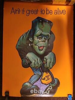 1977 Pete Hawley Frankenstein Halloween Poster American Greetings Vintage