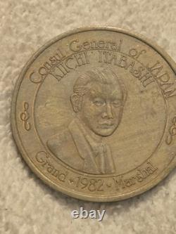 1982 Krewe of Krewes Kichi Tabashi Japan Grand Marshal Mardi Gras Medal Heavy