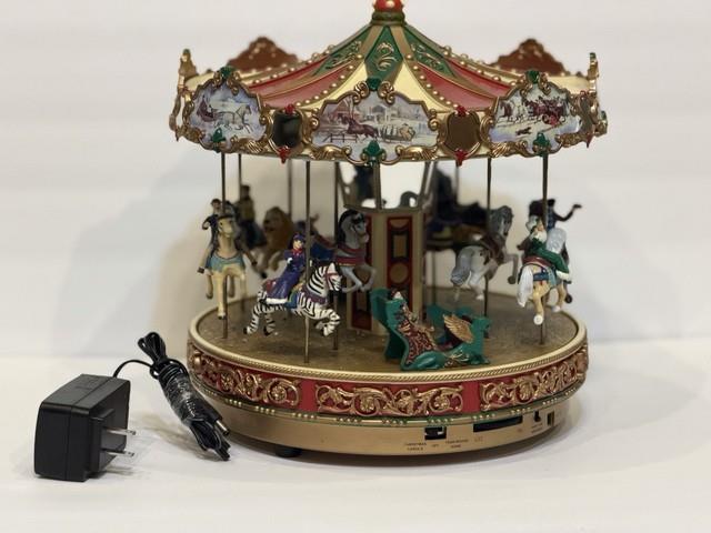 1990s Mr Christmas Holiday Around The Carousel Musical Animated Electric