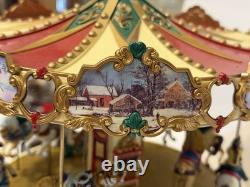 1990s Mr Christmas Holiday Around The Carousel Musical Animated Electric
