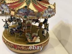 1990s Mr Christmas Holiday Around The Carousel Musical Animated Electric