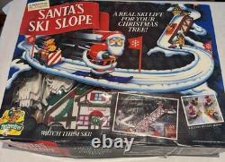 1992 Mr. Christmas Santa's Ski Slope Animated Ski Lift Christmas Plus Video