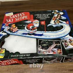 1992 Mr. Christmas Santa's Ski Slope Animated Tree Ski-Lift Complete Works Clean