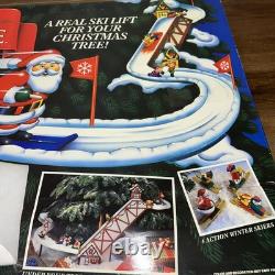 1992 Mr. Christmas Santa's Ski Slope Animated Tree Ski-Lift Complete Works Clean