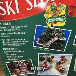 1992 Mr. Christmas Santa's Ski Slope Animated Tree Ski-Lift Complete Works Clean