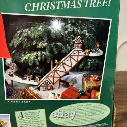 1992 Mr. Christmas Santa's Ski Slope Animated Tree Ski-Lift Complete Works Clean