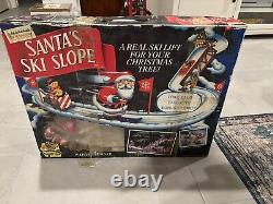 1992 Mr Christmas Santa's Ski Slope with Box Good Working Condition Complete