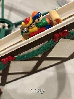 1992 Mr Christmas Santa's Ski Slope with Box Good Working Condition Complete