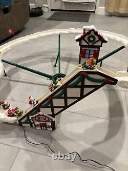 1992 Mr Christmas Santa's Ski Slope with Box Good Working Condition Complete