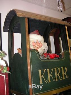 1993 Unique Handcrafted Large Wooden Christmas Train with board 84 x 15