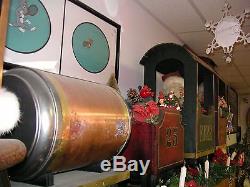 1993 Unique Handcrafted Large Wooden Christmas Train with board 84 x 15