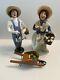 1994 & 1999 Byers Choice Carolers Man & Woman Farmer Garden Flowers Wheelbarrow