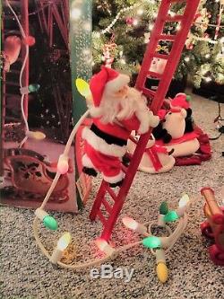 1994 Mr. Christmas Animated & Musical Ladder Climbing Stepping Santa
