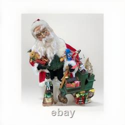 1995 Original Dee Cash Santa Claus Wood Train Sleigh & Toys Artist Signed OOAK