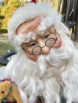 1995 Original Dee Cash Santa Claus Wood Train Sleigh & Toys Artist Signed OOAK