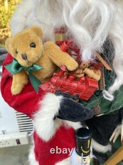 1995 Original Dee Cash Santa Claus Wood Train Sleigh & Toys Artist Signed OOAK