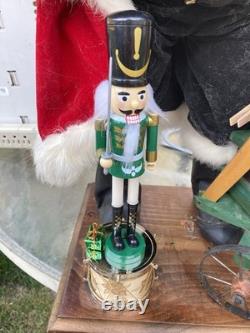 1995 Original Dee Cash Santa Claus Wood Train Sleigh & Toys Artist Signed OOAK