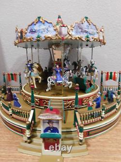1997 Mr. Christmas Holiday Around the Carousel Musical 30 Songs Animated With Box