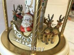 1999 Lenox Christmas Holiday Carousel Centerpiece Motion Musical Display Works