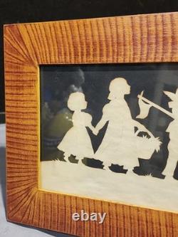 1999 Pamela Dalton Hand Cut Paper Scherenschnitte Children Marching WithToys