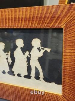 1999 Pamela Dalton Hand Cut Paper Scherenschnitte Children Marching WithToys