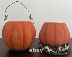 2 Bethany Lowe Halloween Pumpkin Jack-O'-Lanterns Decor Contemporary 5.25 JOL 2 Bethany Lowe Halloween Pumpkin Jack-O'-Lanterns Decor Contemporary 5.25 JOL