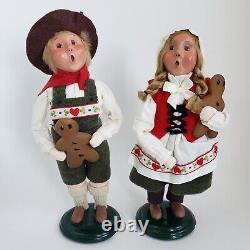 2 Byers Choice Carolers Hansel And Gretel 2011 Dolls Gingerbread Cookies Signed