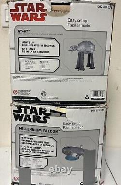 (2) Giant 9 ft Star Wars Inflatable, Millennium Falcon (&) AT-AT Walker Gemmy