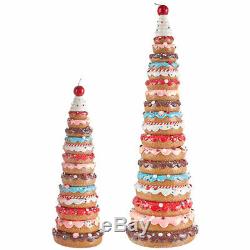 2-PK Donut Trees CHRISTMAS TABLE TOP Decoration 3919184 NEW Raz SuPeR CuTe