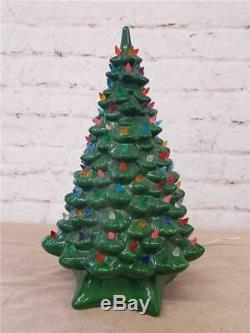 20 Ceramic Christmas Tree Green Multicolored lights Up